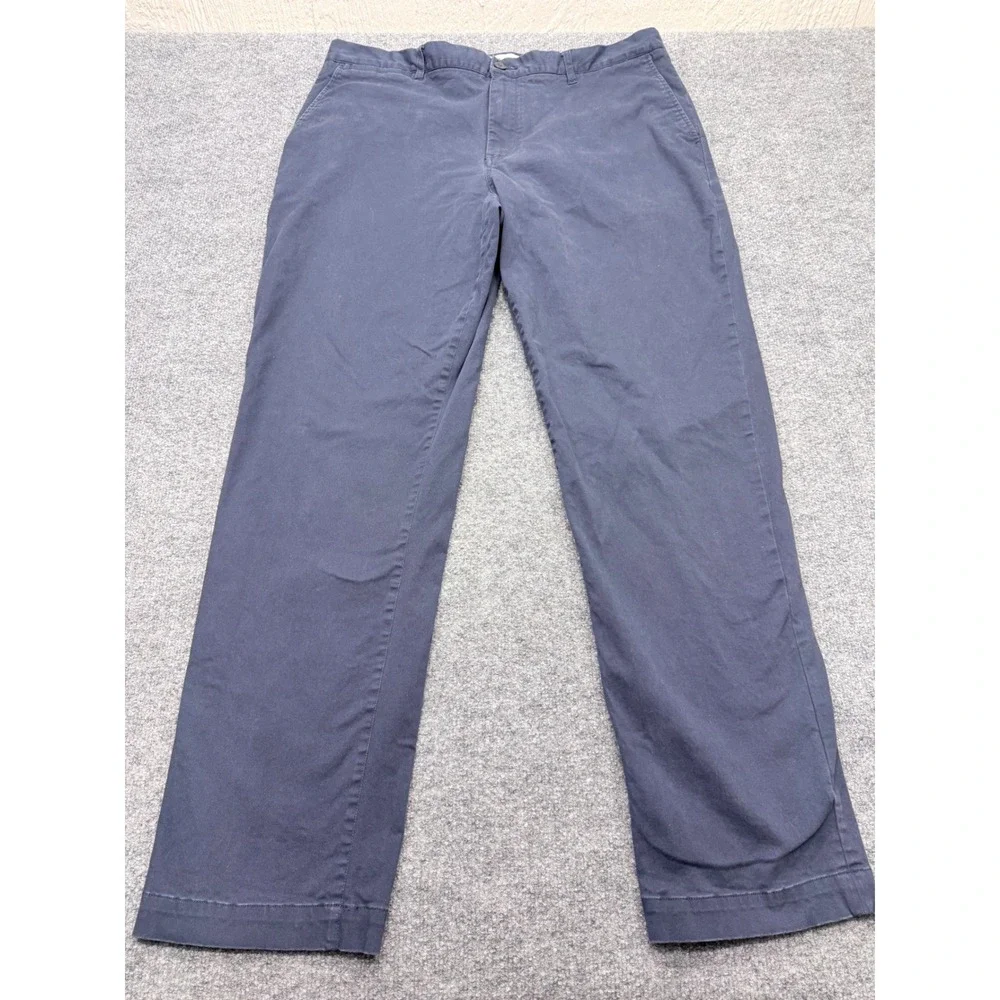 The Normal Brand Mens 40x34 Navy Blue Straight Leg Flat Front Chino Pants Top